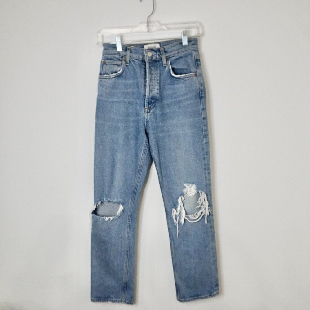 AGOLDE Riley High Rise Slim Straight Jeans Size 24 - Picture 3 of 7